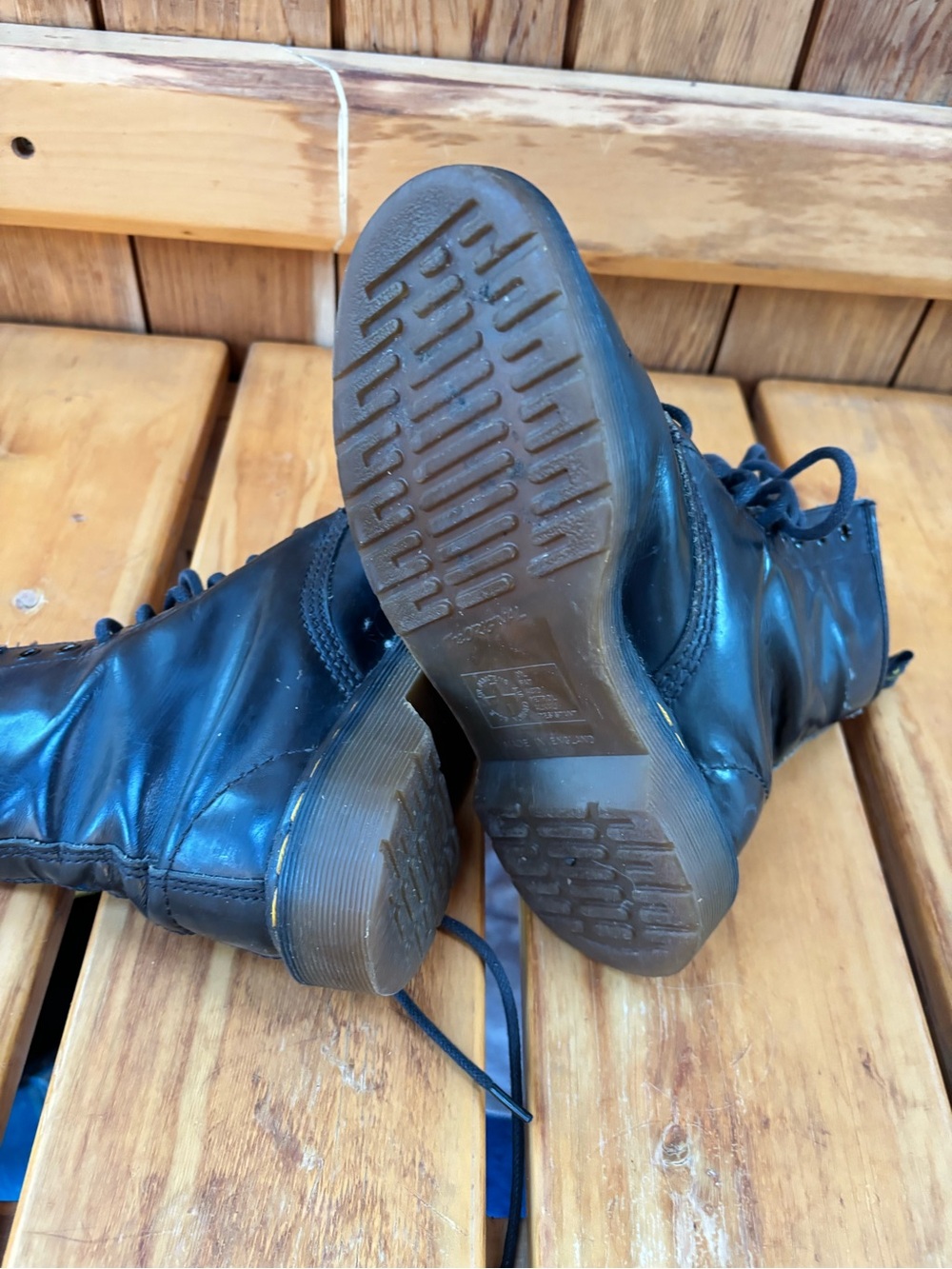 Vintage 90s Dr. Martens 1460 Made in England Black Leather Boots size UK 3/US 5 - Picture 7 of 14
